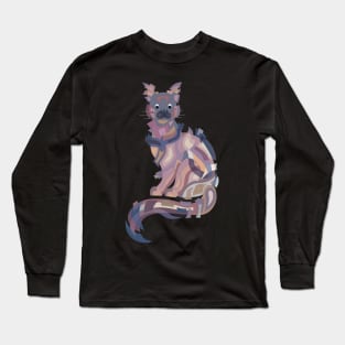 CAT STYLIZED ART PURPLE Long Sleeve T-Shirt